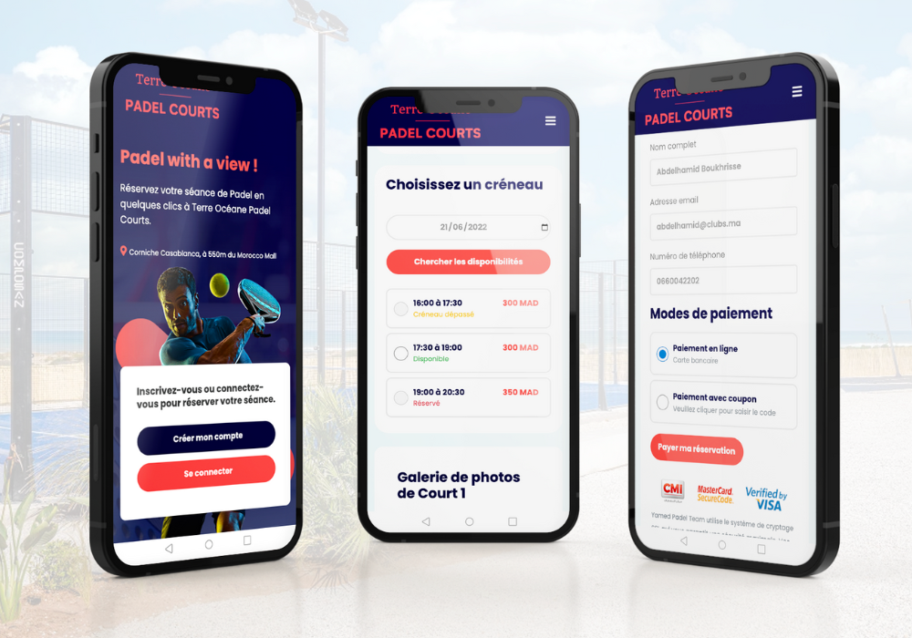 Capture d'écran du projet Terre Ocean Padel Courts